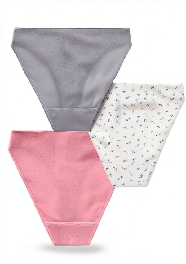 Petit Bateau Set Mutandine Donna Cotone Traforato Multicolore XS-1