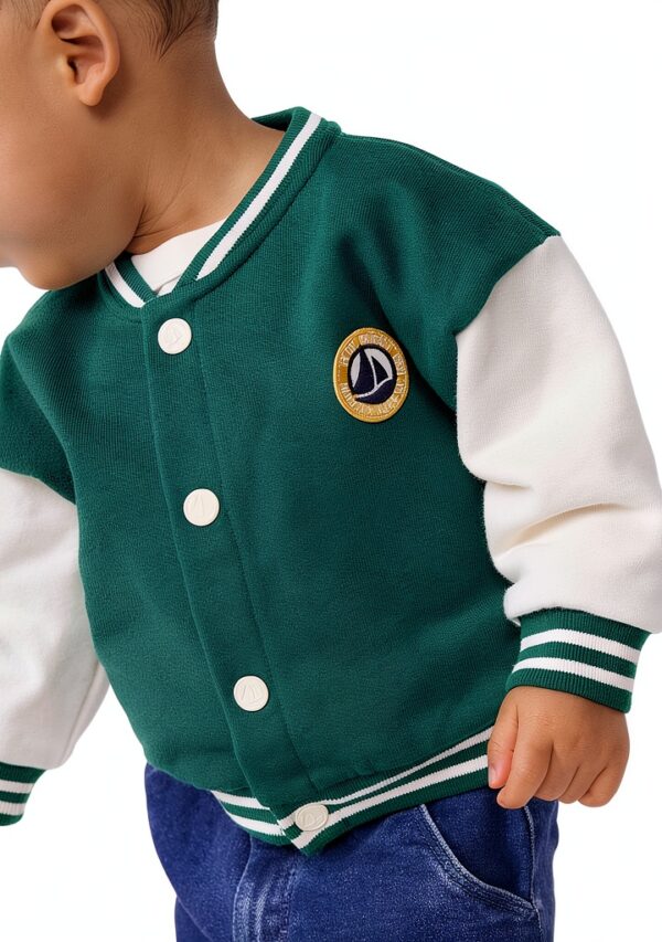 Cappotto bambino Petit Bateau Camarade Evergreen/Milk 6-24 mesi-6