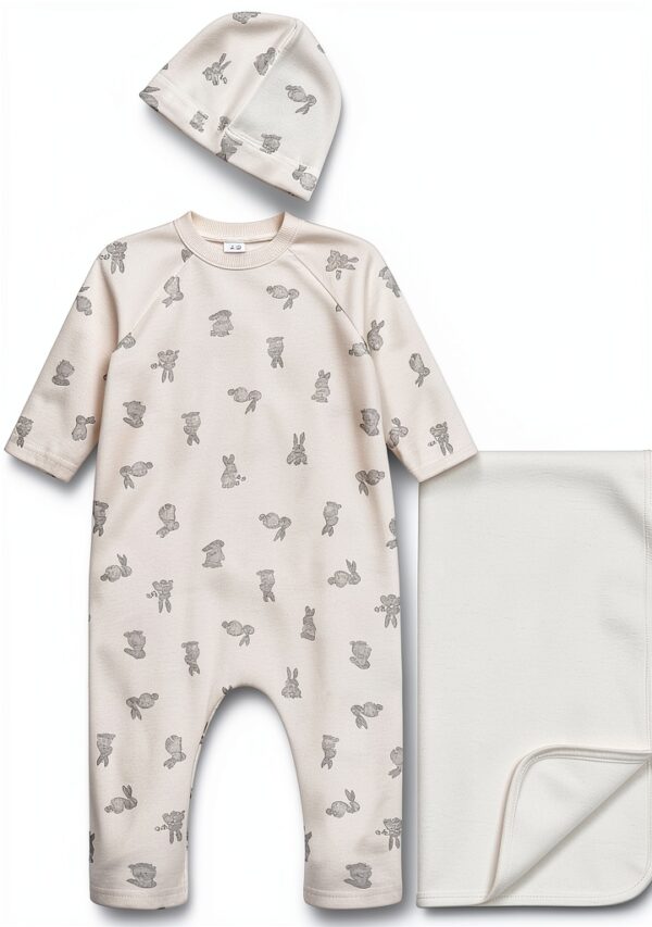 Body Petit Bateau A0aut Regalo Unisex 0-24 mesi Bianco/Grigio-1