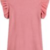 Maglietta Bambine Petit Bateau Rosa 3-12 anni T-shirt con volant-1