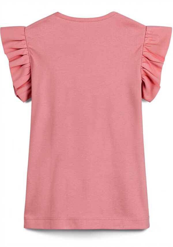 Maglietta Bambine Petit Bateau Rosa 3-12 anni T-shirt con volant-1