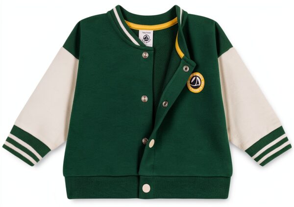 Cappotto bambino Petit Bateau Camarade Evergreen/Milk 6-24 mesi-3