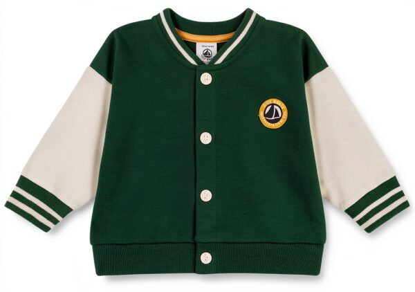 Cappotto bambino Petit Bateau Camarade Evergreen/Milk 6-24 mesi-0