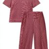 Petit Bateau Clementine Pigiama Donna Cotone Amaranto/Marshmallow-1