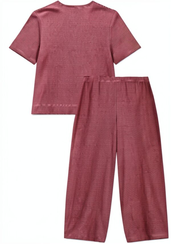 Petit Bateau Clementine Pigiama Donna Cotone Amaranto/Marshmallow-1
