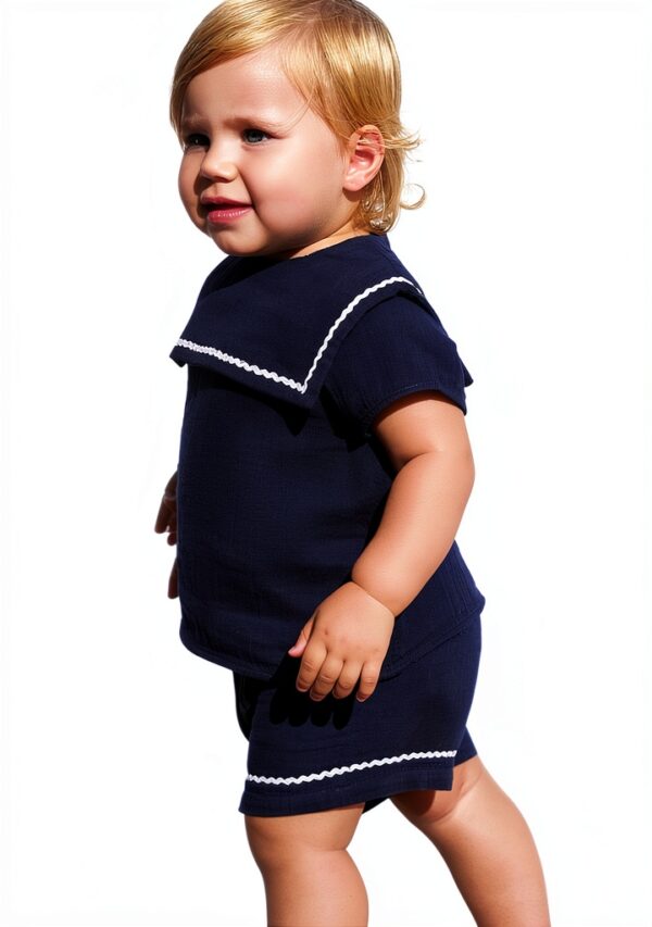 Petit Bateau Body e Shorts Blu 0-24 mesi - Set 2 pezzi A0CKW-0
