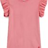Maglietta Bambine Petit Bateau Rosa 3-12 anni T-shirt con volant-0