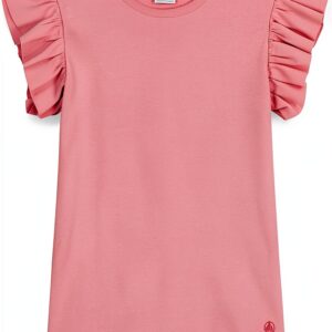 Maglietta Bambine Petit Bateau Rosa 3-12 anni T-shirt con volant-0