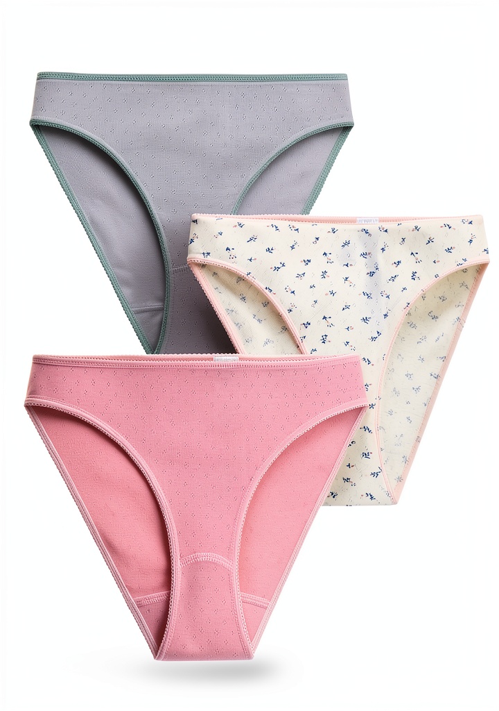 Mutandine Petit Bateau Set Mutandine Donna Cotone Traforato Multicolore XS laid out on a marble vanity