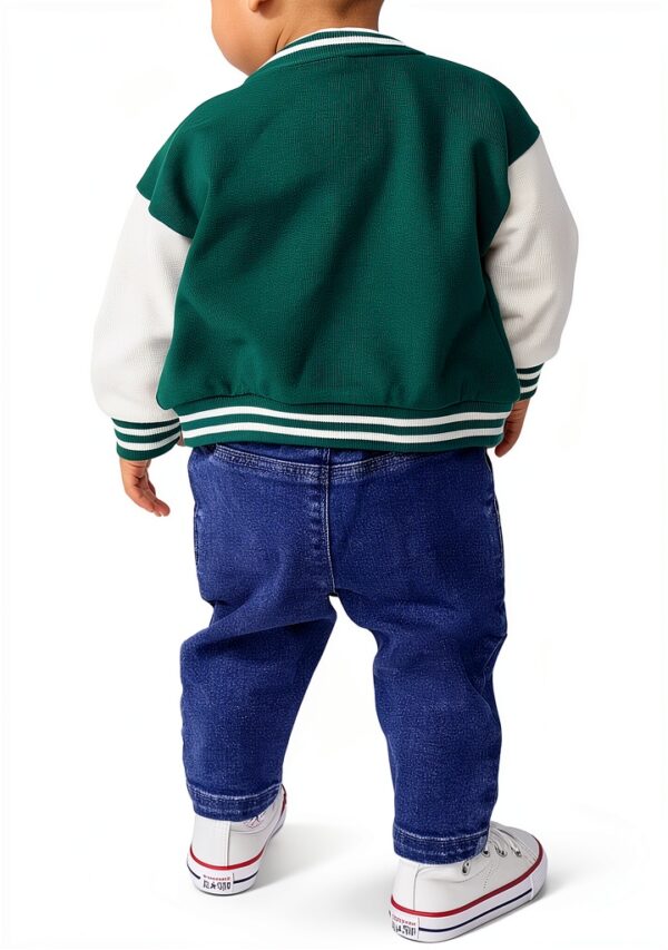 Cappotto bambino Petit Bateau Camarade Evergreen/Milk 6-24 mesi-2