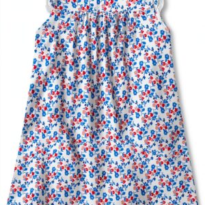 Camicia da notte Petit Bateau Bianco/Multicolore maniche corte volant-0