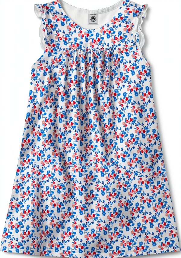 Camicia da notte Petit Bateau Bianco/Multicolore maniche corte volant-0