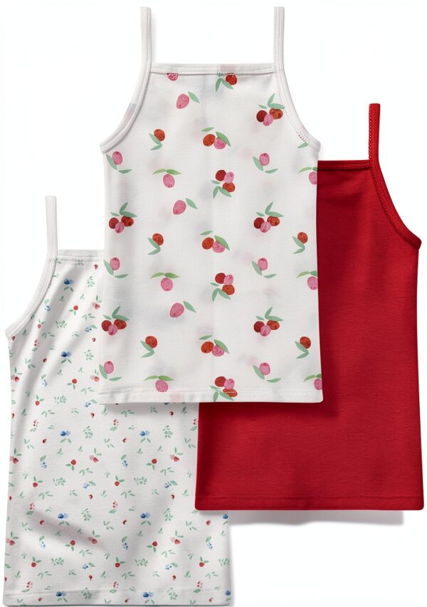 Petit Bateau Camicia con Bretelle per Bambine A0D3T – Set da 3 Taglie-1
