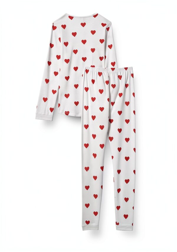 Pigiama Petit Bateau, Bianco Marshmallow/Rosso Terkuit, taglia 14-20-2
