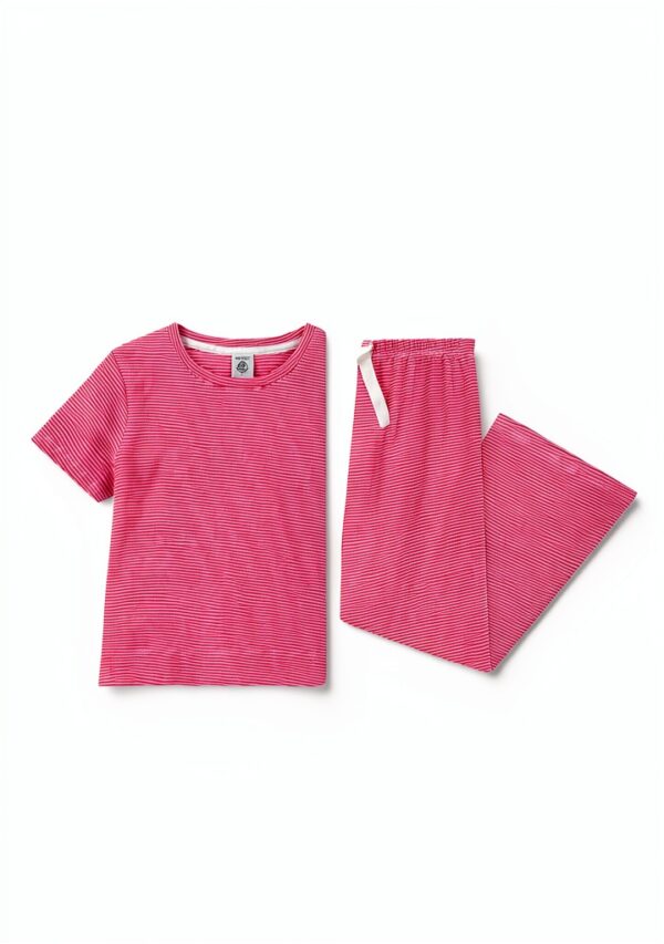 Petit Bateau Camicia Notte Peonia/Marshmallow per Bambine 2-12-1