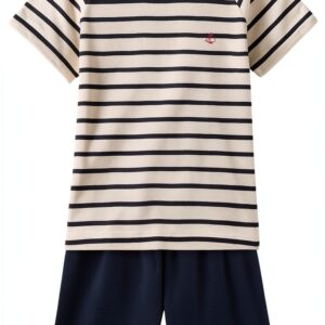 Petit Bateau Pigiama 2 pezzi 16 anni Marshmallow Blu Smoking cotone-0