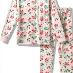 Pigiama Petit Bateau Rosa/Multicolore per bambine, due pezzi, taglio-0
