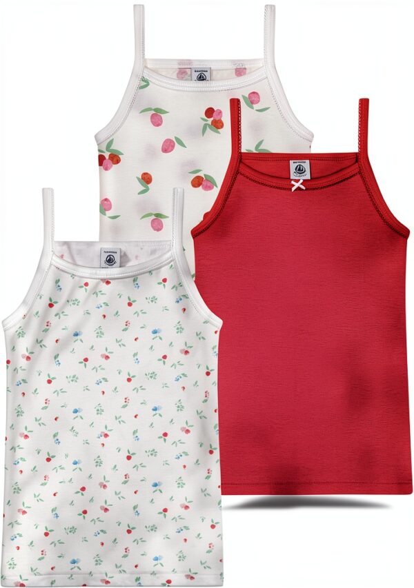 Petit Bateau Camicia con Bretelle per Bambine A0D3T – Set da 3 Taglie-0
