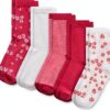 Calzini per bambini Petit Bateau 5 paia cotone fiori 23-26-0
