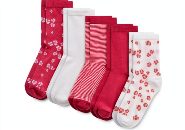 Calzini per bambini Petit Bateau 5 paia cotone fiori 23-26-0