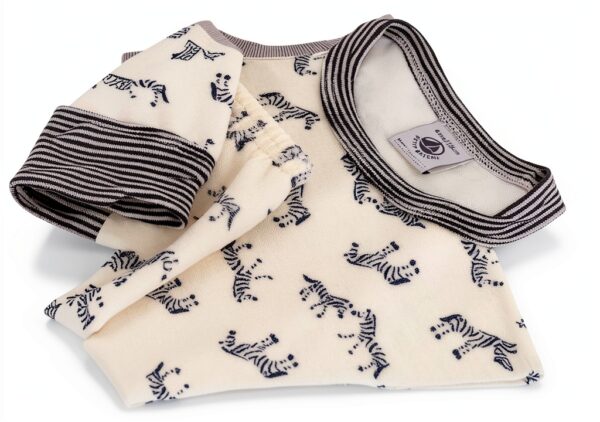 Pigiama Bambino Petit Bateau in Velluto Zebra, Modello A0DRZ, Colore-4