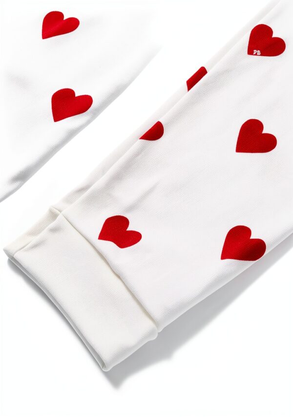Pigiama Petit Bateau, Bianco Marshmallow/Rosso Terkuit, taglia 14-20-4