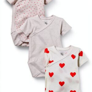 Petit Bateau A04o7 Body neonato manica corta Unisex - Bimbi 0-24 (Pacco da 3)-0