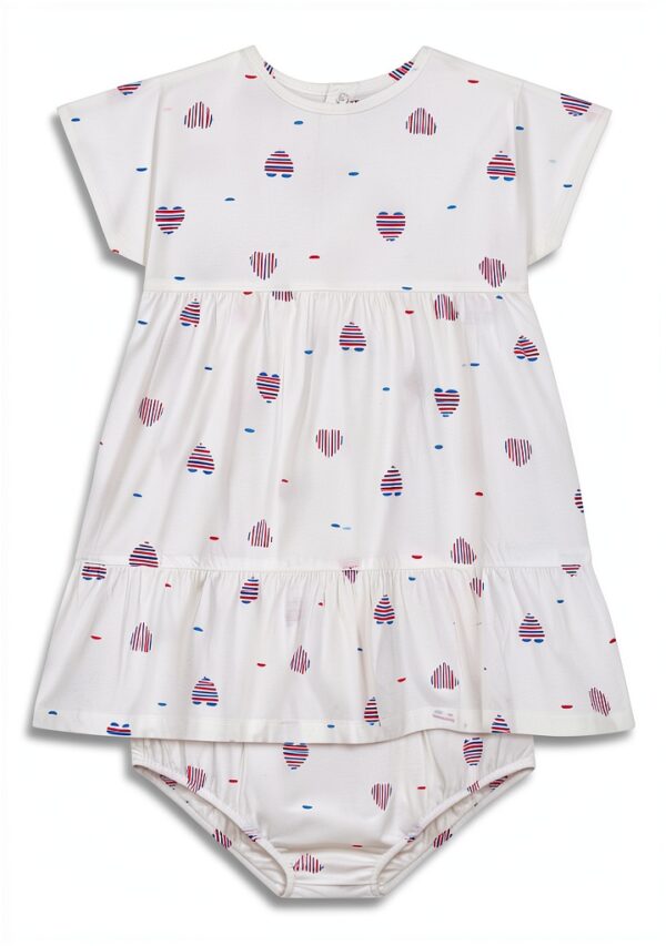 Petit Bateau Abito A Maniche Corte E Bloomer Bimba 0-24,-1
