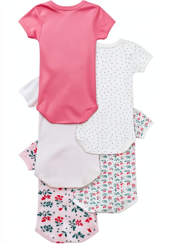 Petit Bateau Body A Maniche Corte Bimba - Pacco da 5 con Variante 1-1