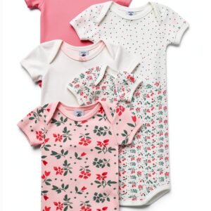 Petit Bateau Body A Maniche Corte Bimba - Pacco da 5 con Variante 1-0