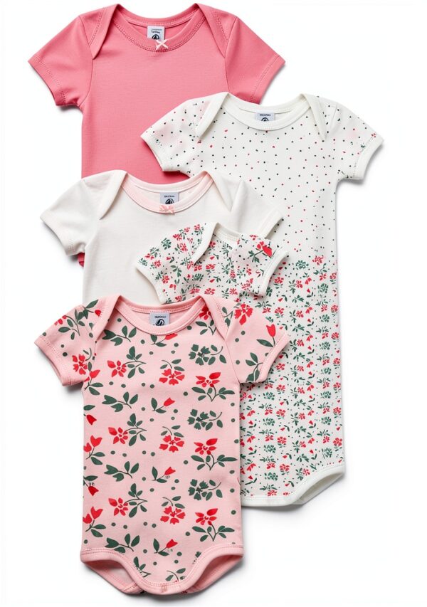 Petit Bateau Body A Maniche Corte Bimba - Pacco da 5 con Variante 1-0