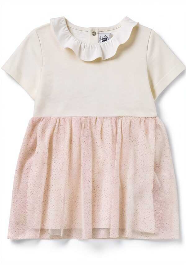 Petit Bateau Abito A Maniche Corte Bimba-0