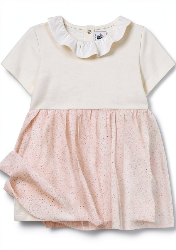 Petit Bateau Abito A Maniche Corte Bimba-1