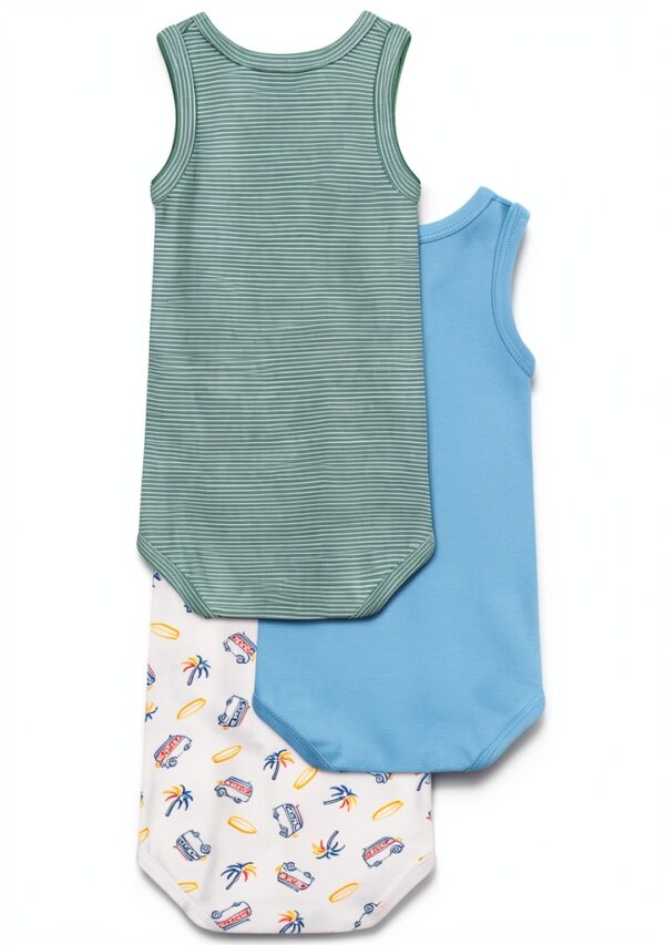 Petit Bateau A0cxj Body Senza Maniche Unisex - Bimbi 0-24 (Pacco da 3)-1