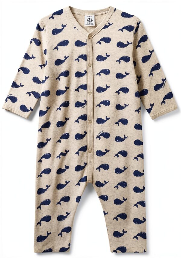 Petit Bateau A0axh Tutina Senza Piedi a Maniche Lunghe Unisex - Bimbi 0-24-0