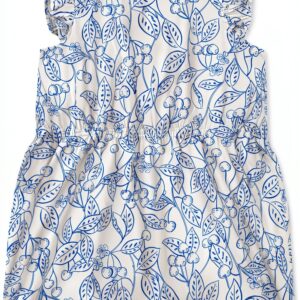 Petit Bateau Combicourt Bimba Tutina con Ciliegie Blu per Bambina 0-24-0