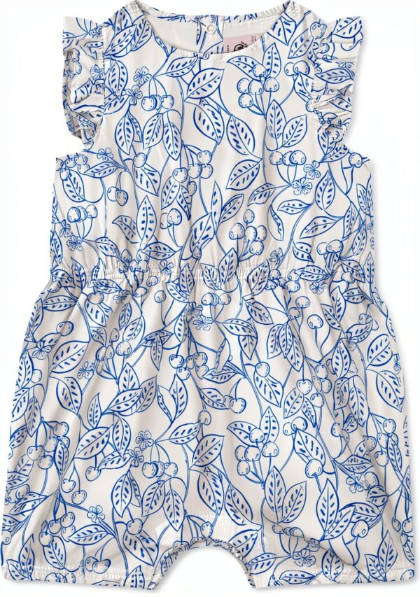 Petit Bateau Combicourt Bimba Tutina con Ciliegie Blu per Bambina 0-24-0