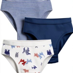 Slip Petit Bateau per bambini, set di 3 pezzi a coste e stampa cani,-0