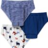 Slip Petit Bateau per bambini, set di 3 pezzi a coste e stampa cani,-1
