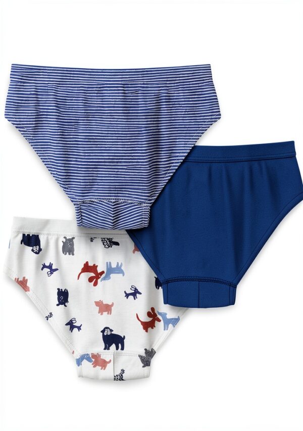 Slip Petit Bateau per bambini, set di 3 pezzi a coste e stampa cani,-1